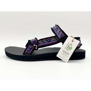 NEW Teva Sandals Original Universal Maressa Black/Purple Multi Adjustable Size 6